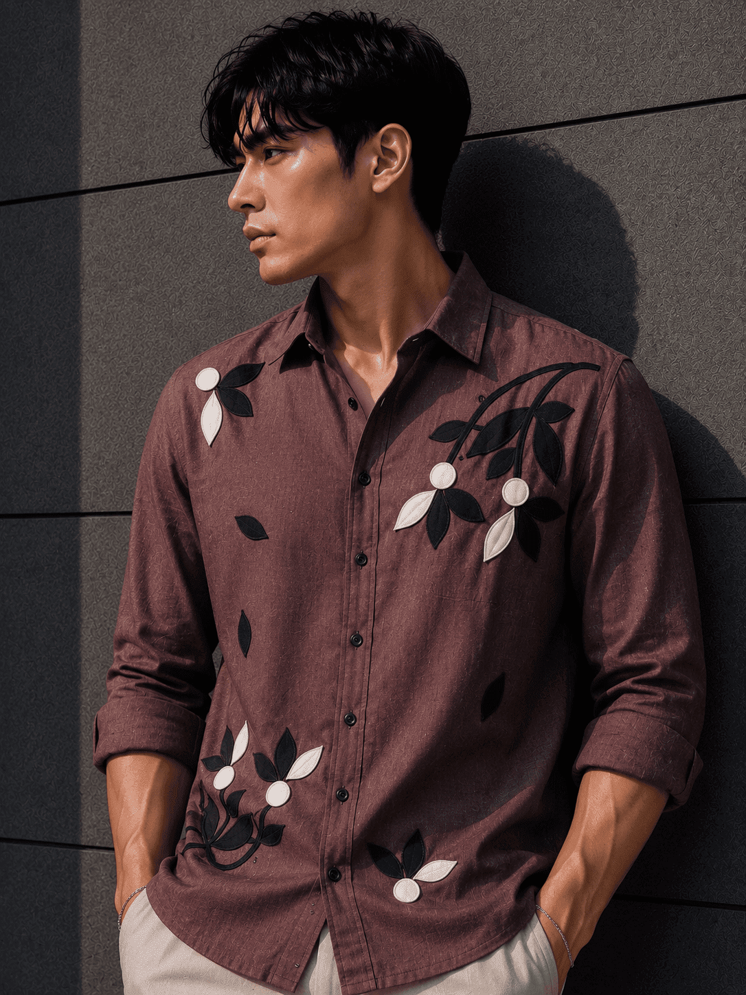 Men’s Floral Linen Shirt – Premium Relax Fit Casual Shirt