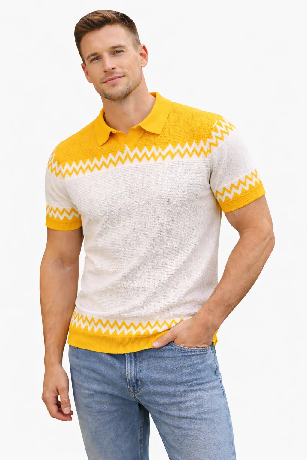 Half Sleeve Strip Polo T-Shirt