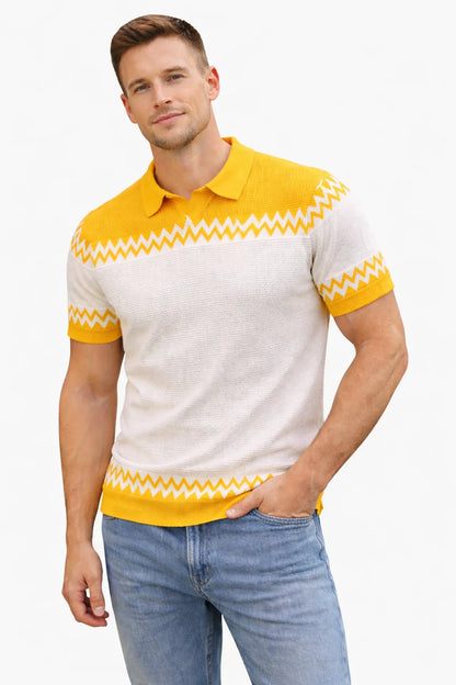 Half Sleeve Strip Polo T-Shirt