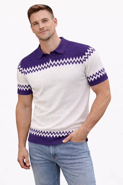 Half Sleeve Strip Polo T-Shirt