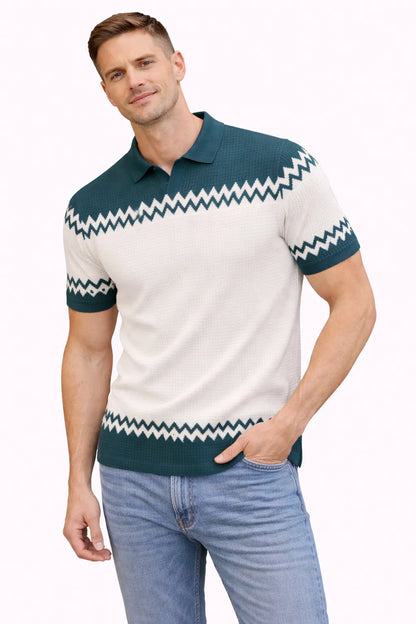 Half Sleeve Strip Polo T-Shirt