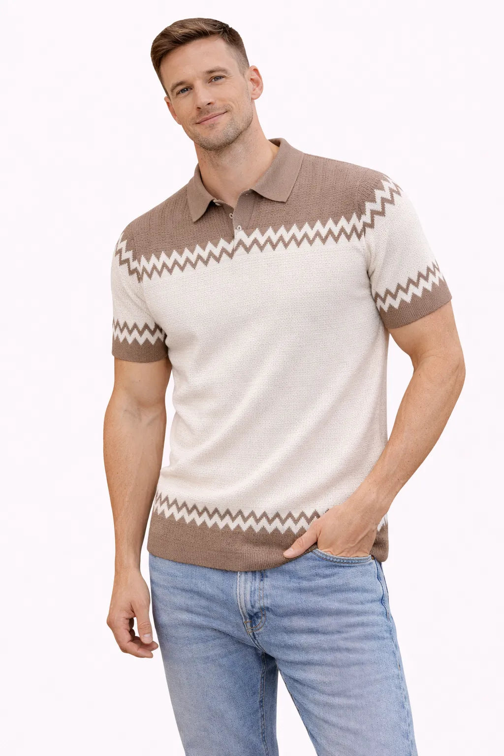 Half Sleeve Strip Polo T-Shirt