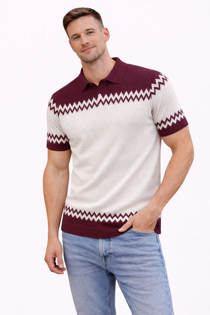 Half Sleeve Strip Polo T-Shirt