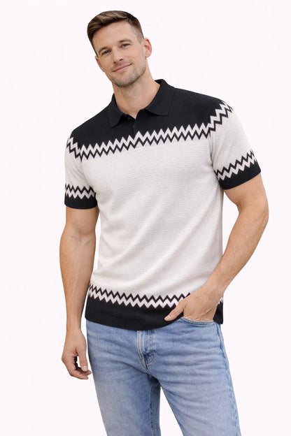 Half Sleeve Strip Polo T-Shirt