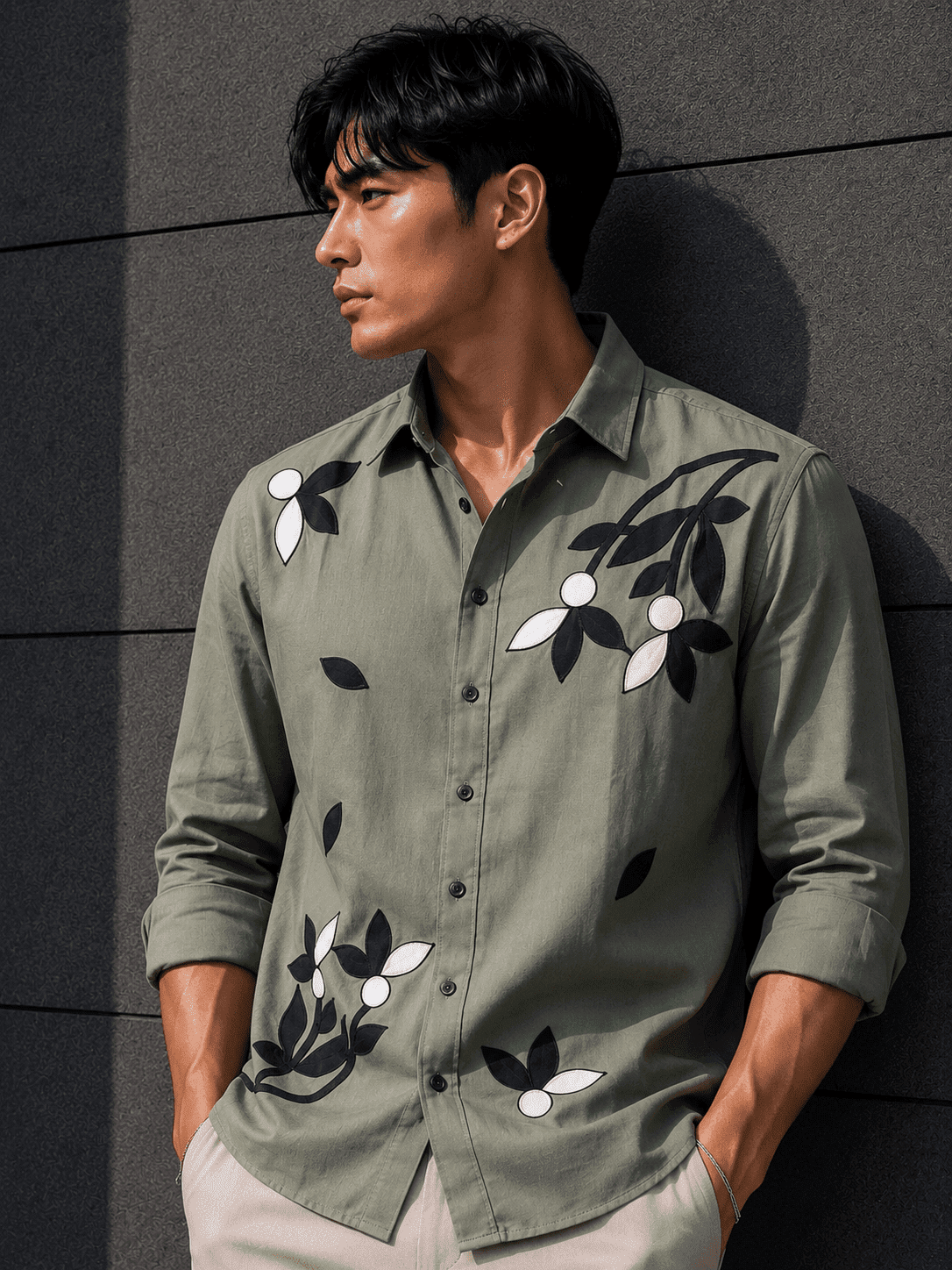 Men’s Floral Linen Shirt – Premium Relax Fit Casual Shirt