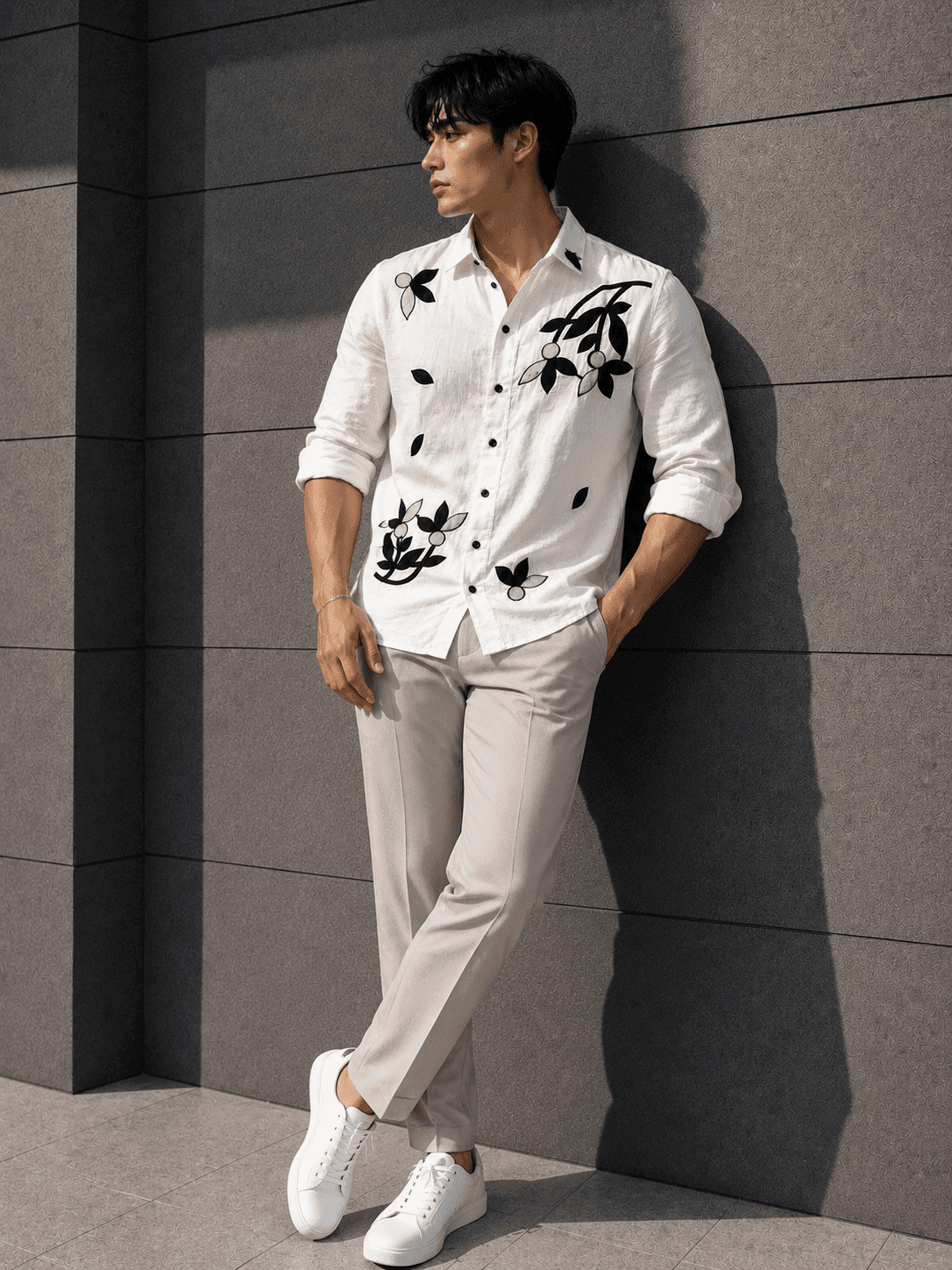 Men’s Floral Linen Shirt – Premium Relax Fit Casual Shirt