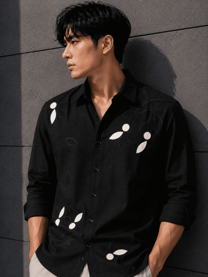 Men’s Floral Linen Shirt – Premium Relax Fit Casual Shirt