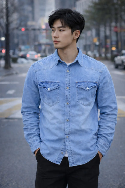 Barronz Denim Double Pocket Shirt