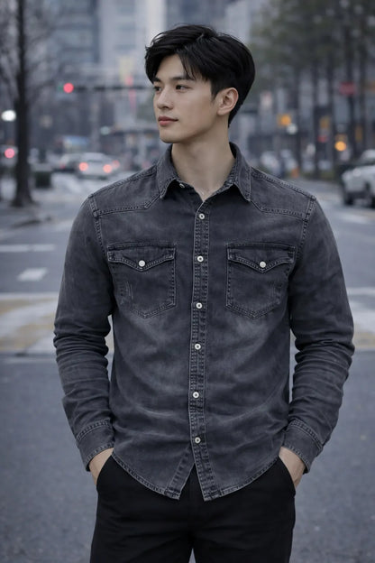 Barronz Denim Double Pocket Shirt