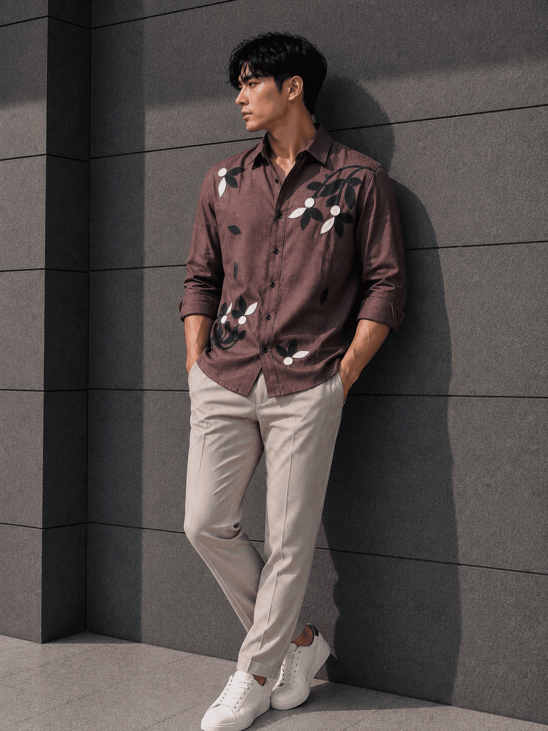 Men’s Floral Linen Shirt – Premium Relax Fit Casual Shirt