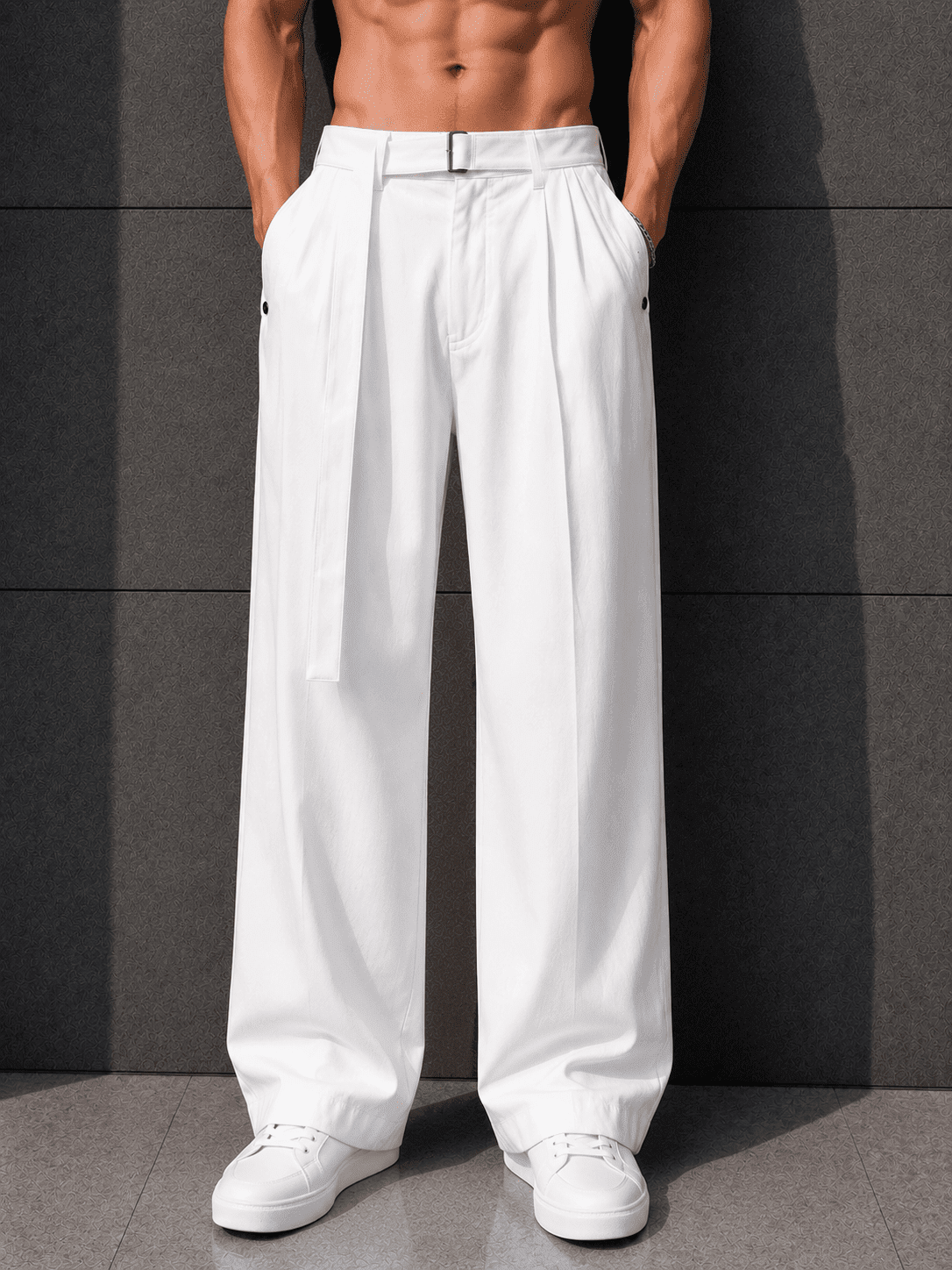 Men’s Wide-Leg Korean Fit Trousers – Premium Relaxed Formal Streetwear Pants