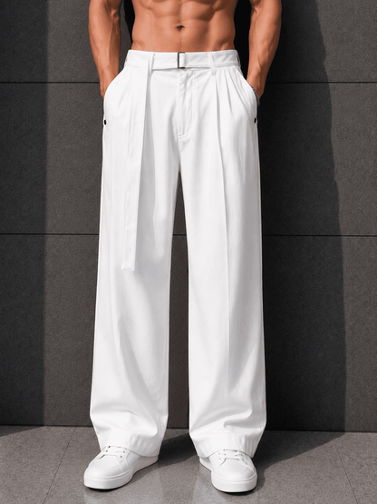 Men’s Wide-Leg Korean Fit Trousers – Premium Relaxed Formal Streetwear Pants