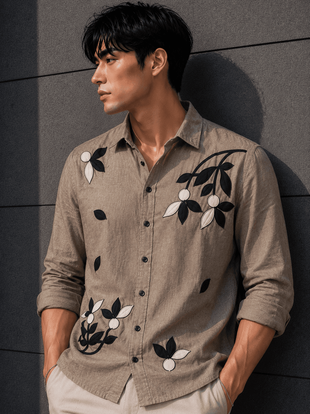 Men’s Floral Linen Shirt – Premium Relax Fit Casual Shirt