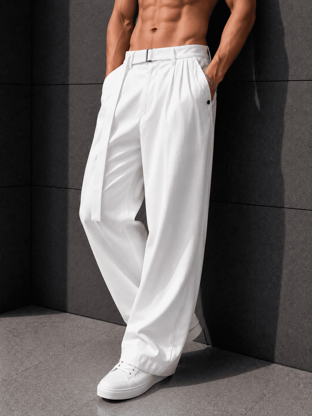 Men’s Wide-Leg Korean Fit Trousers – Premium Relaxed Formal Streetwear Pants