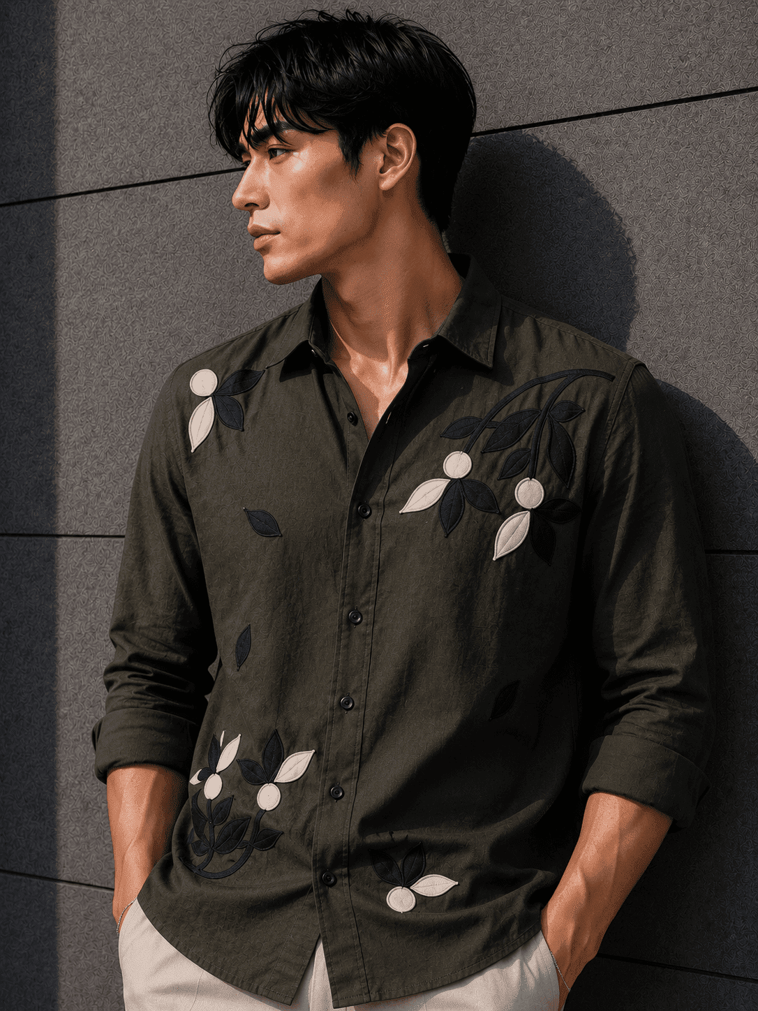 Men’s Floral Linen Shirt – Premium Relax Fit Casual Shirt