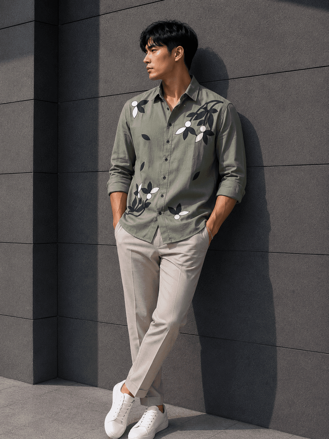 Men’s Floral Linen Shirt – Premium Relax Fit Casual Shirt