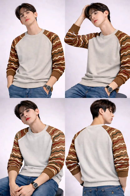 Multicolor Regular Fit Full Sleeve T-Shirt